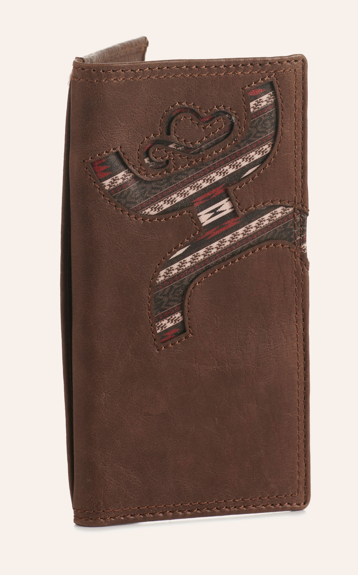 Hooey Men's Brown With Black And Red Serape Logo Rodeo Wallet / Checkbook Cover
