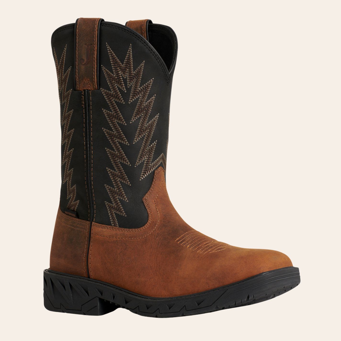 Justin Men's Prodigy Brown & Black Waterproof Wide Square Toe Work Boots