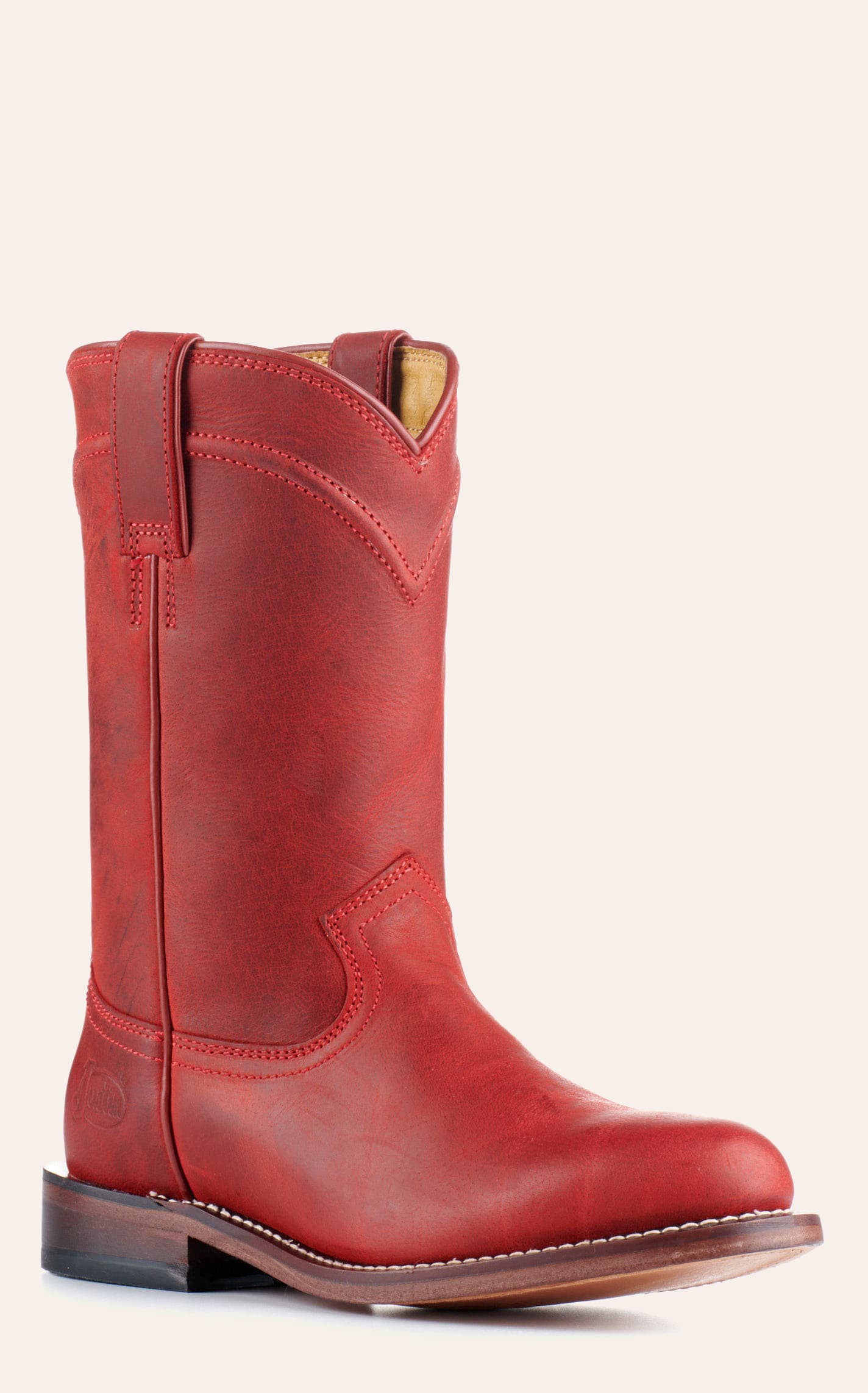 Justin Women's Holland Red Round Toe Roper Cowboy Boots