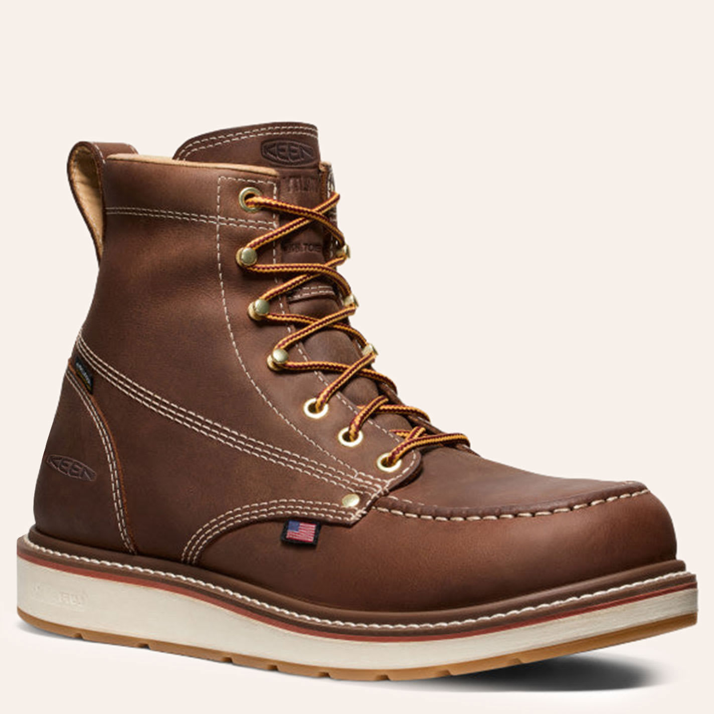 Keen Men's Liberty Chestnut Waterproof Moc Composite Toe Work Boots In Brown