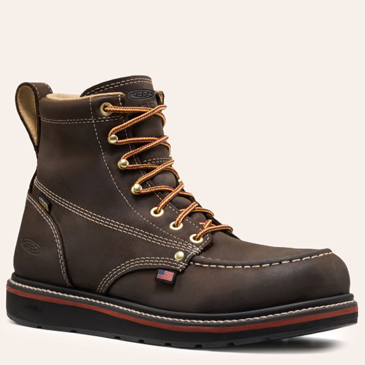 Keen Men's Liberty Coffee Bean Waterproof Moc Composite Toe Work Boots In Brown