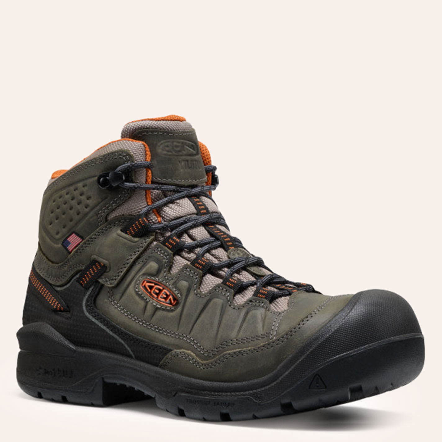 Keen Men's Targhee Iv Gray Waterproof Round Comp Toe Work Boots