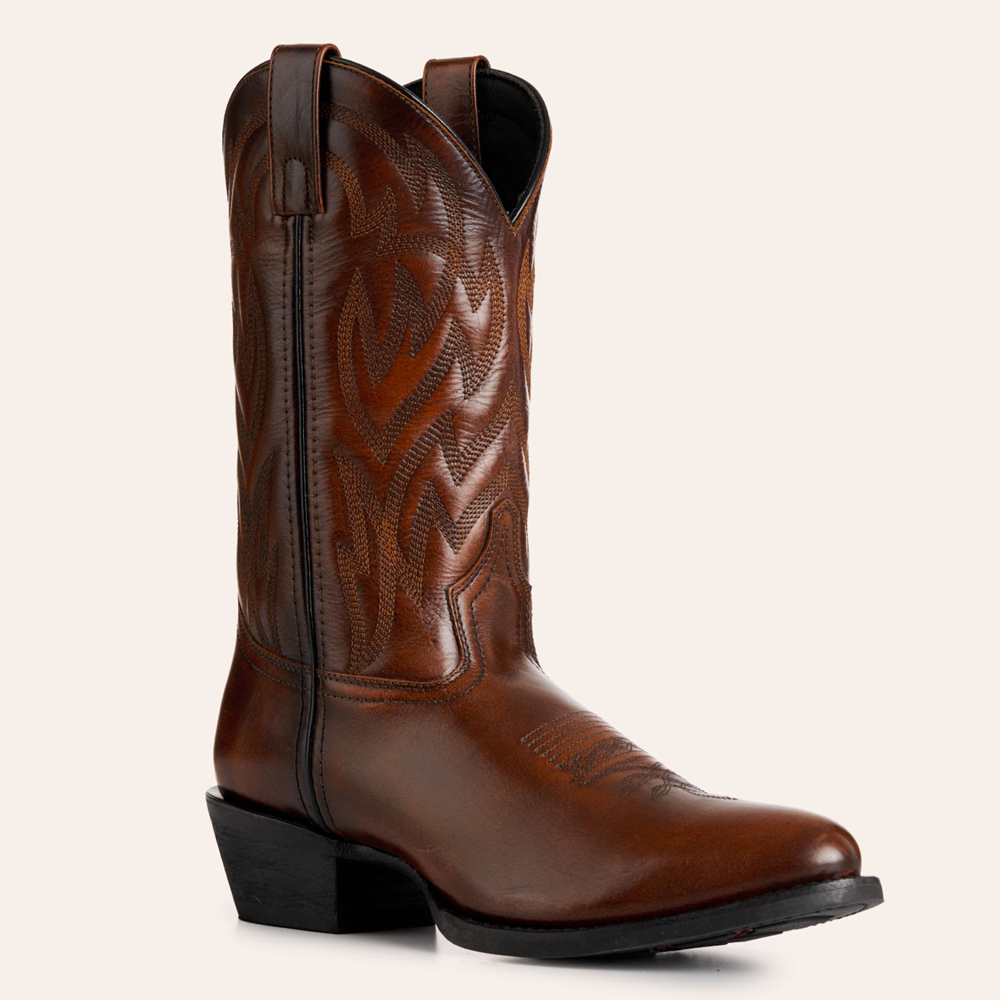 Laredo Men's Barton Walnut Round Toe Cowboy Boots In Brown