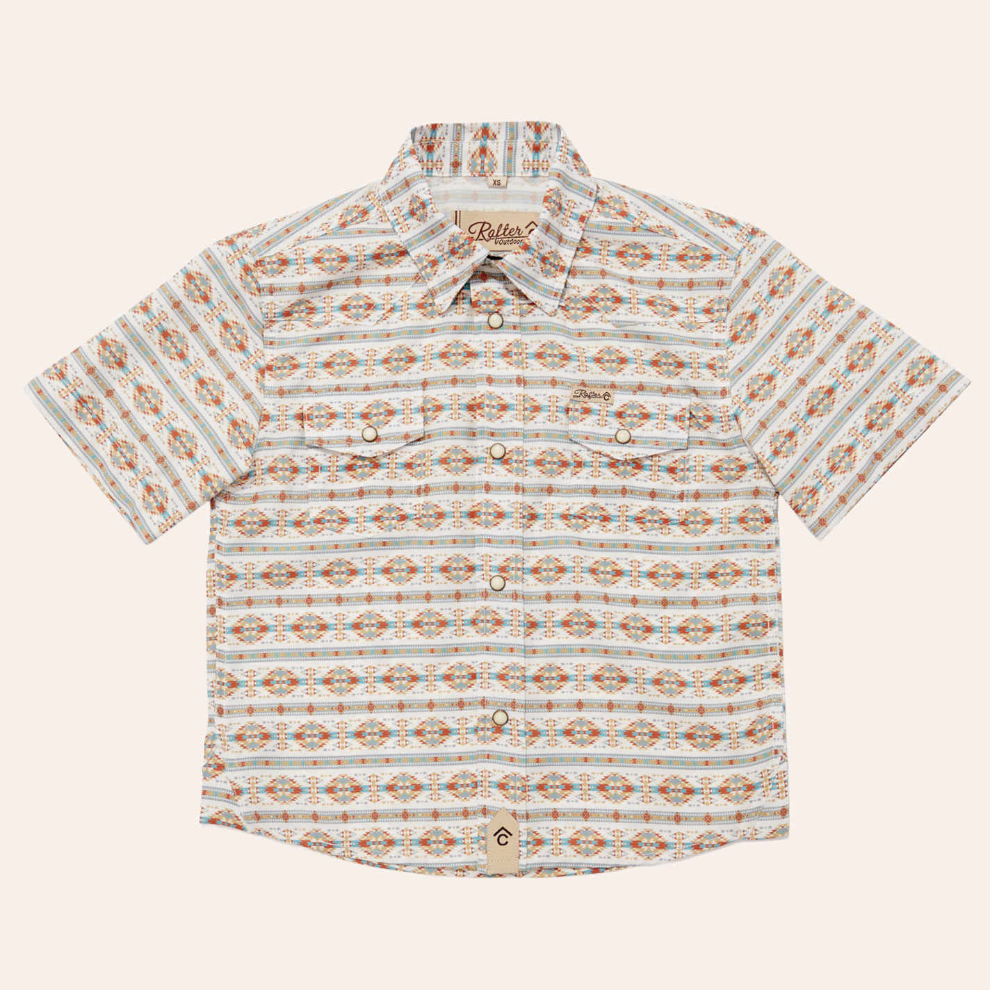 Rafter C Outdoors Boys' Multicolor Aztec Print Pearl Snap Western Shirt
