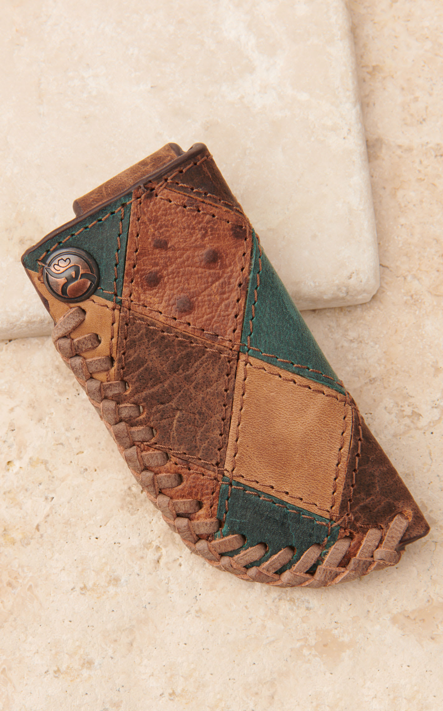 Hooey Men's Ouray Colorful Patchwork Leather Sheath In Brown