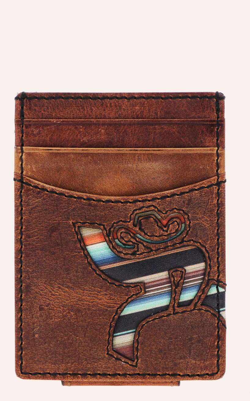 Hooey Men's Chocolate & Serape Inlay Card Slot Money Clip In Brown
