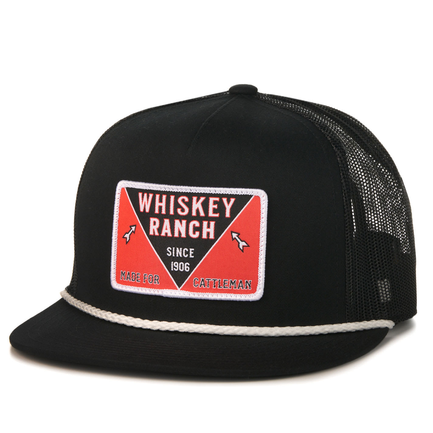 Whiskey Bent Hat Co. Men's Black On Black Logo Patch Cap