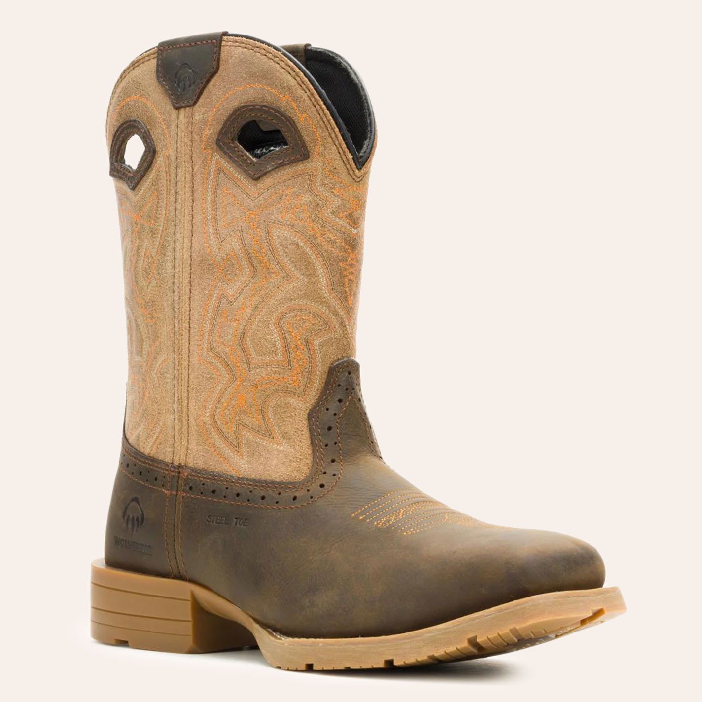 Wolverine Men's Wheatland Coyote Wide Square Steel Toe Wellington Work Boots In Brown