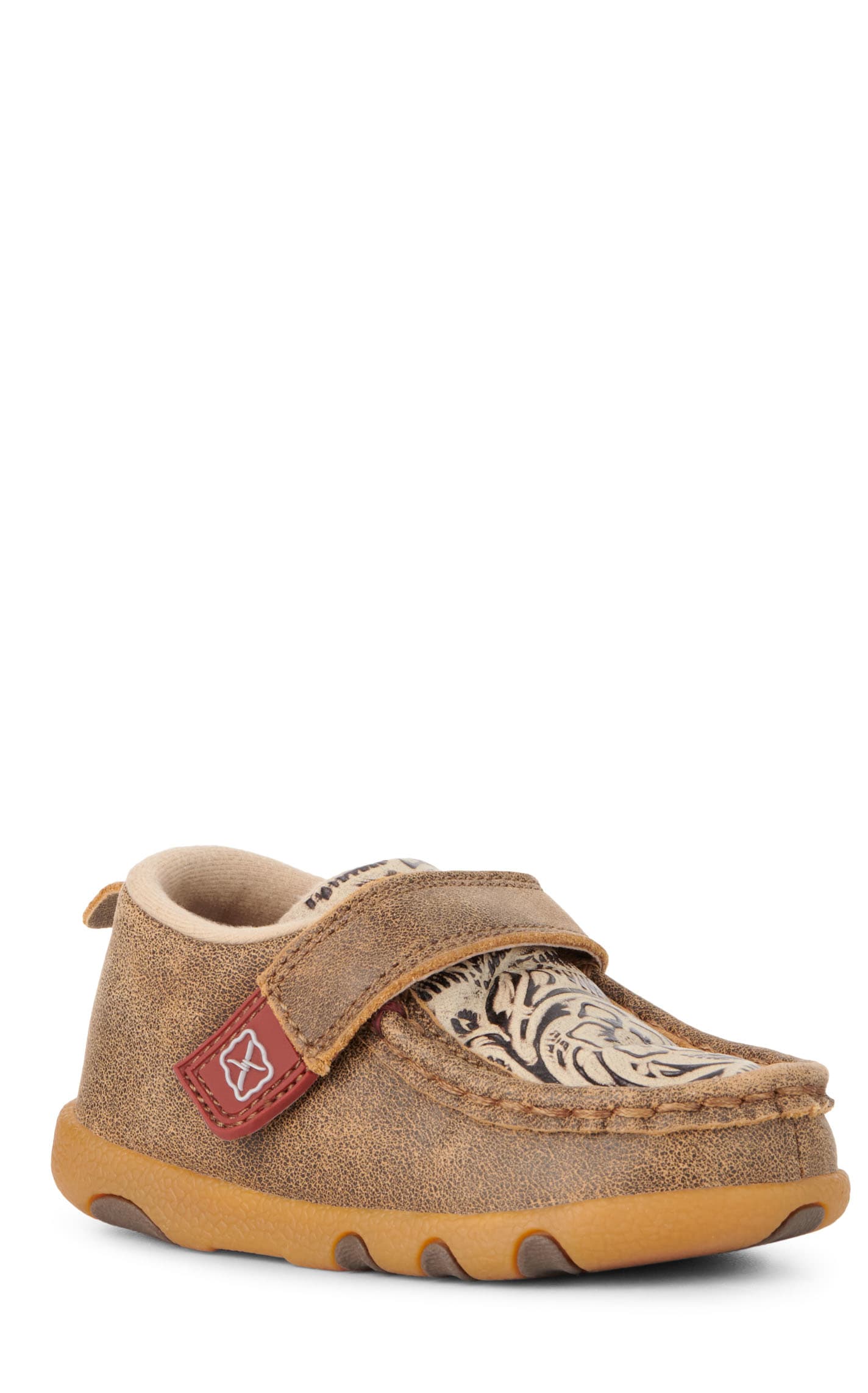 Twisted X Babies' Toddler Brown Floral Tooling Driving Mocs In Multi