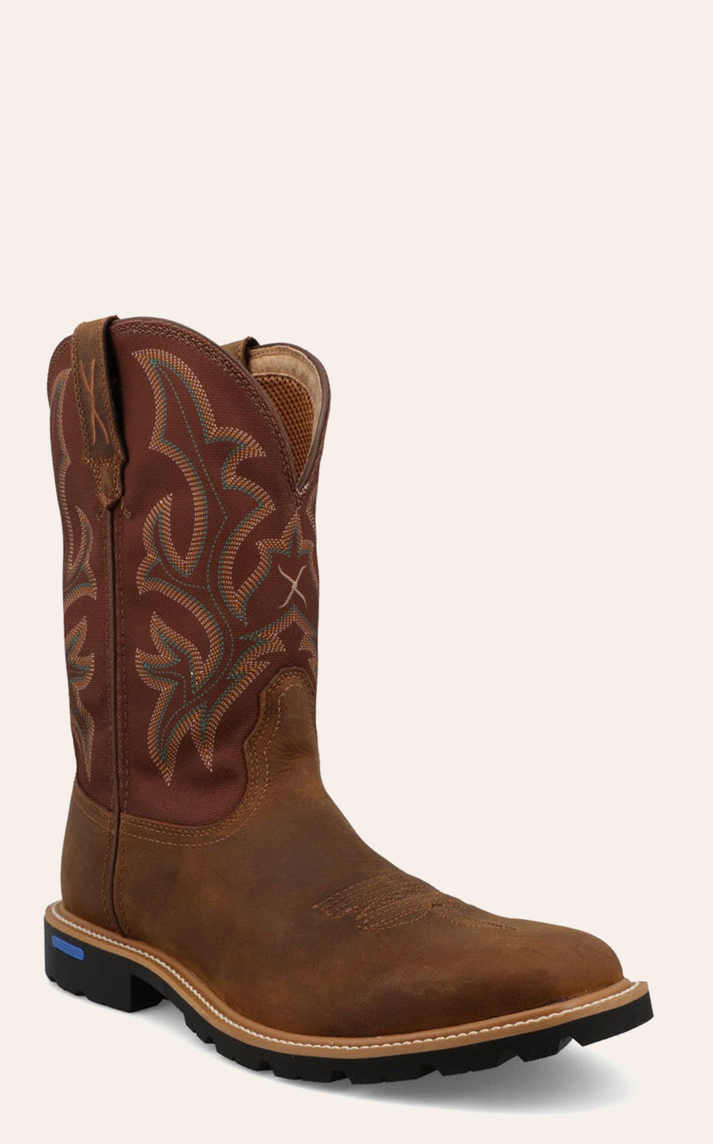 Twisted X Men's Hickory Tech X Performance Wide Square Toe Cowboy Boots In Brown