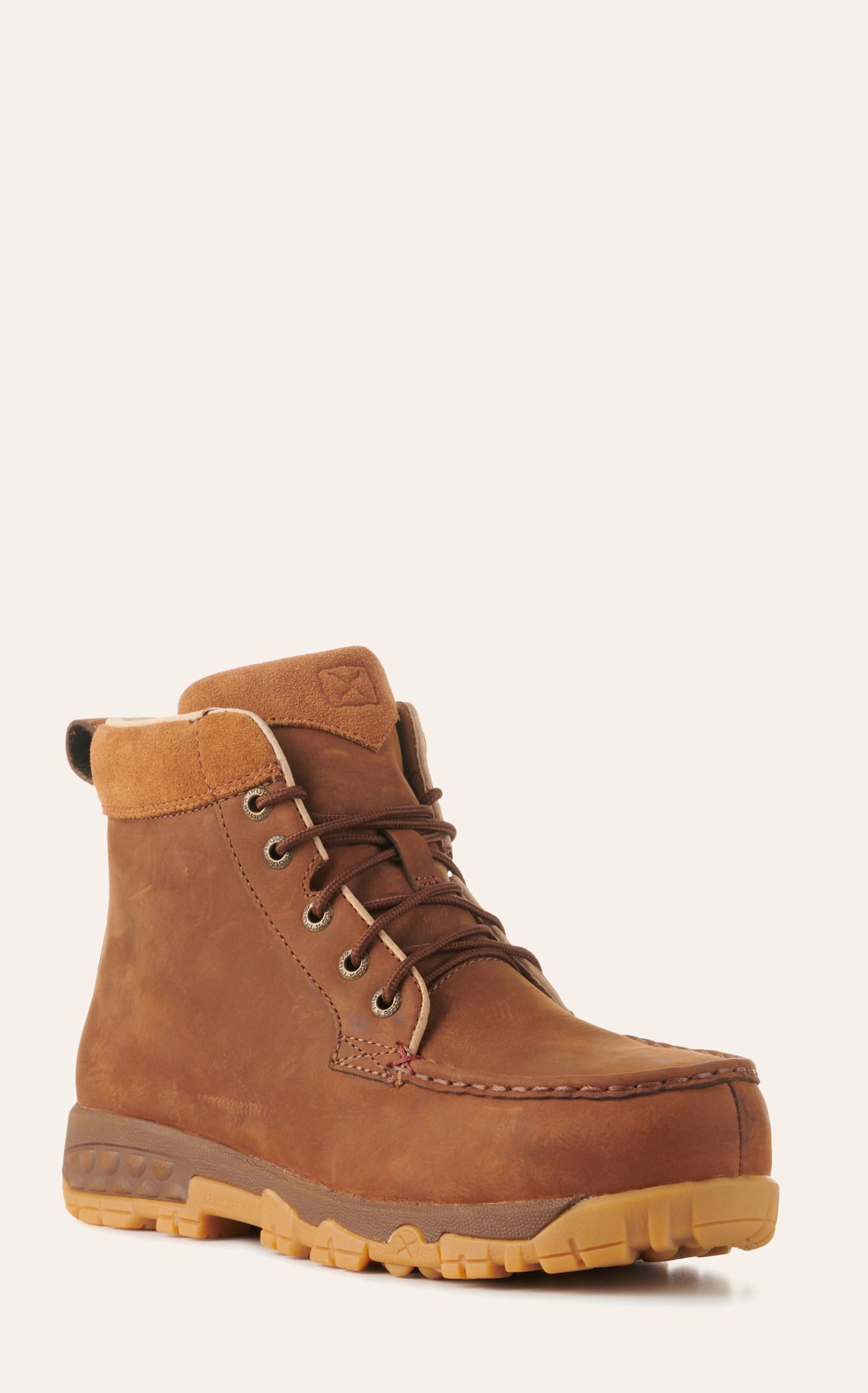 Twisted X Women's Oiled Saddle Cell Stretch Moc Steel Toe Lace Up Work Boots