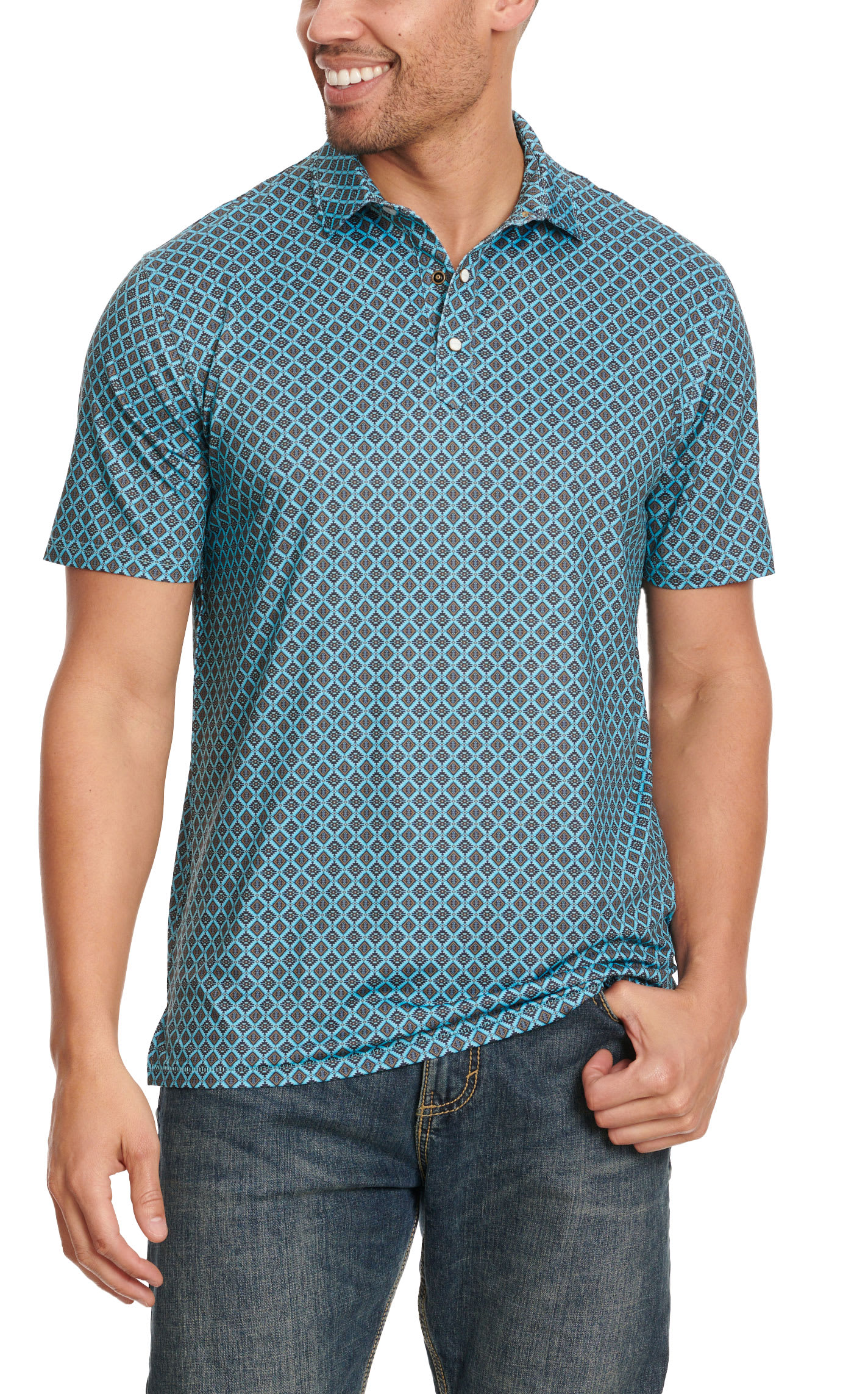 Stackin Bills Men s Black with Turquoise Orange and White Poncho Logo Graphic Short Sleeve T Shirt