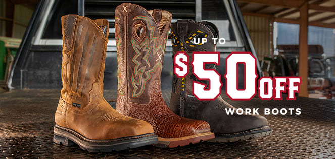 Shop Fall Round Sale: Up to $40 Off Work Boots at Cavender's Boot City