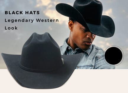 Shop black hats at Cavender's