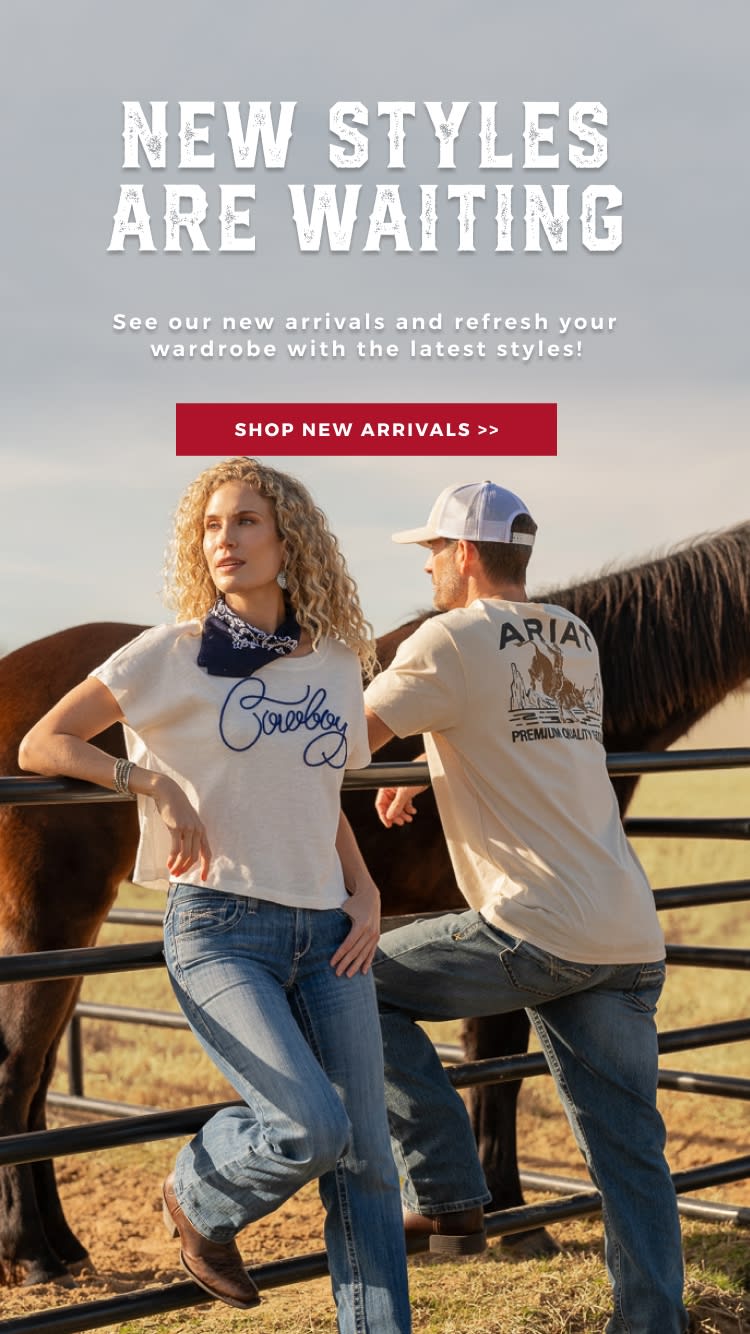This banner promotes Cavender's New Arrivals.