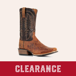 Clearance boots at Cavender's.