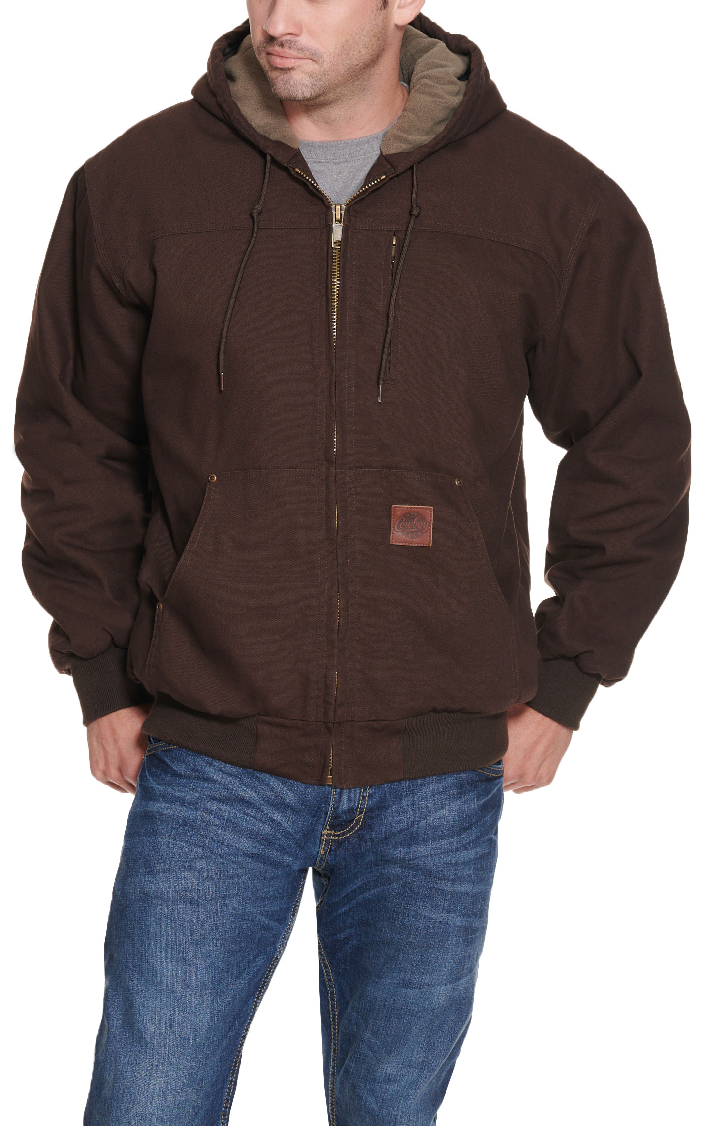 Cowboy Workwear Men's Dark Brown Hooded Canvas Jacket | Cavender's