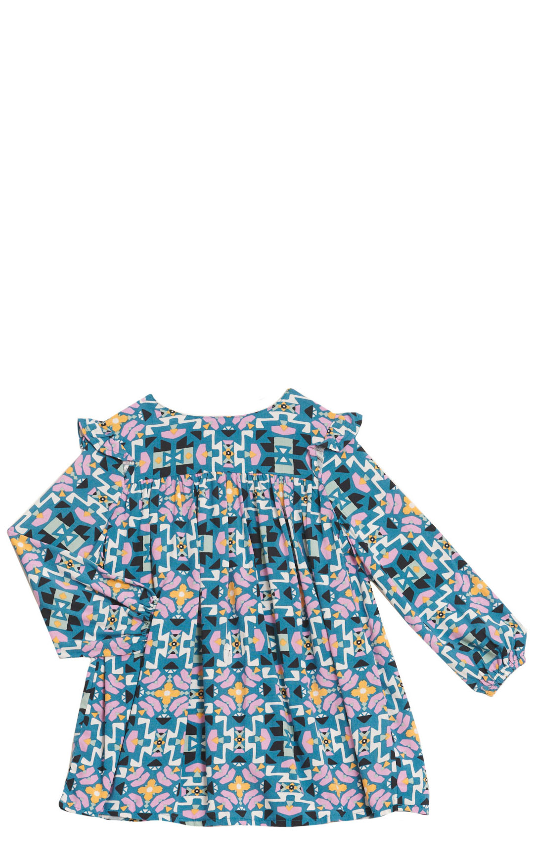 Wrangler Toddler Girl's Aegean Blue & Orchid Floral Aztec Print Dress ...