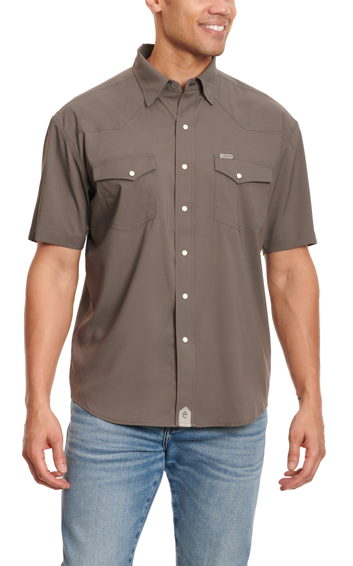 Rafter C Outdoors Men's Angler Cement Short Sleeve Fishing Shirt