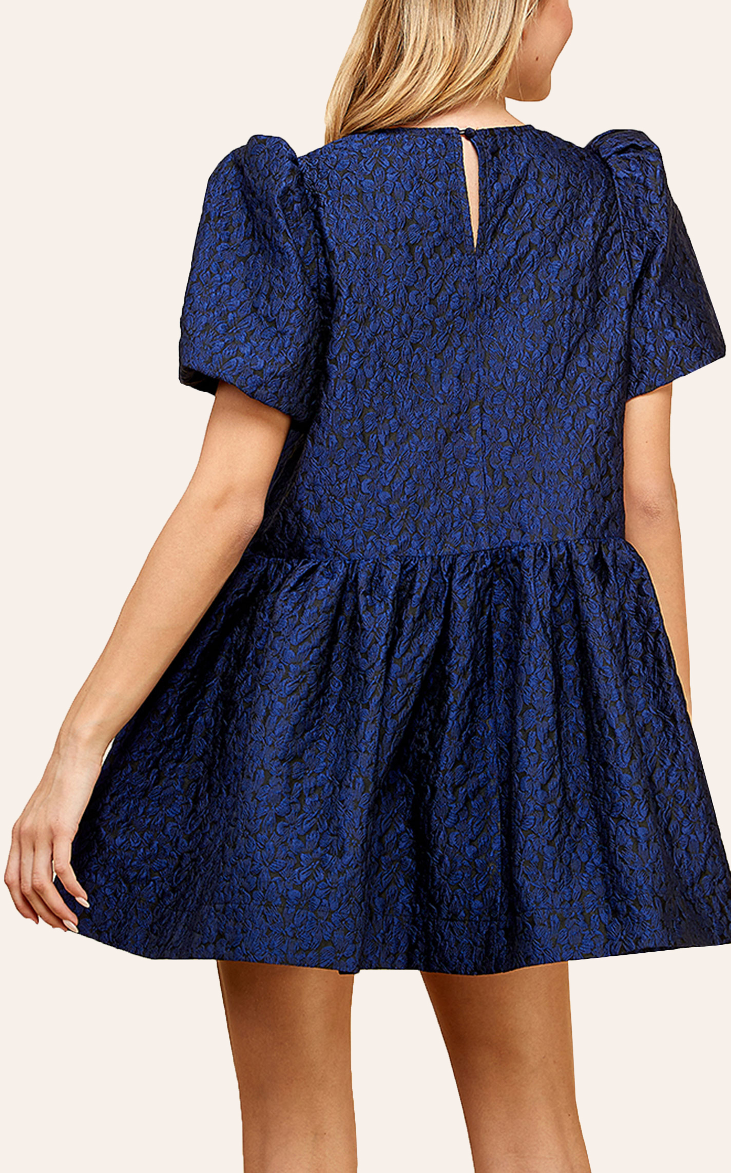 TCEC Women's Navy Blue Floral Print Dress