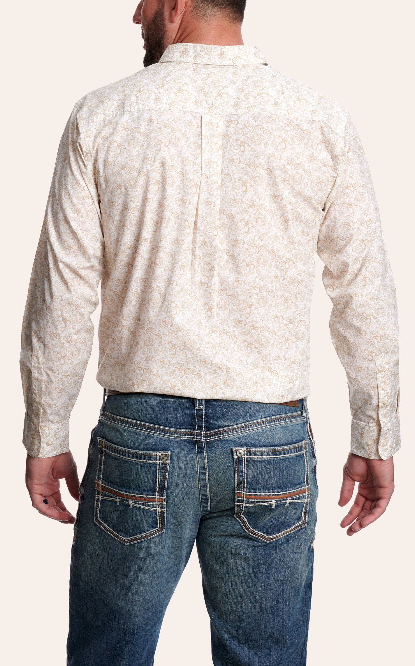 Ariat Men's Addison White & Sand Paisley Western Shirt - Big & Tall Sizes
