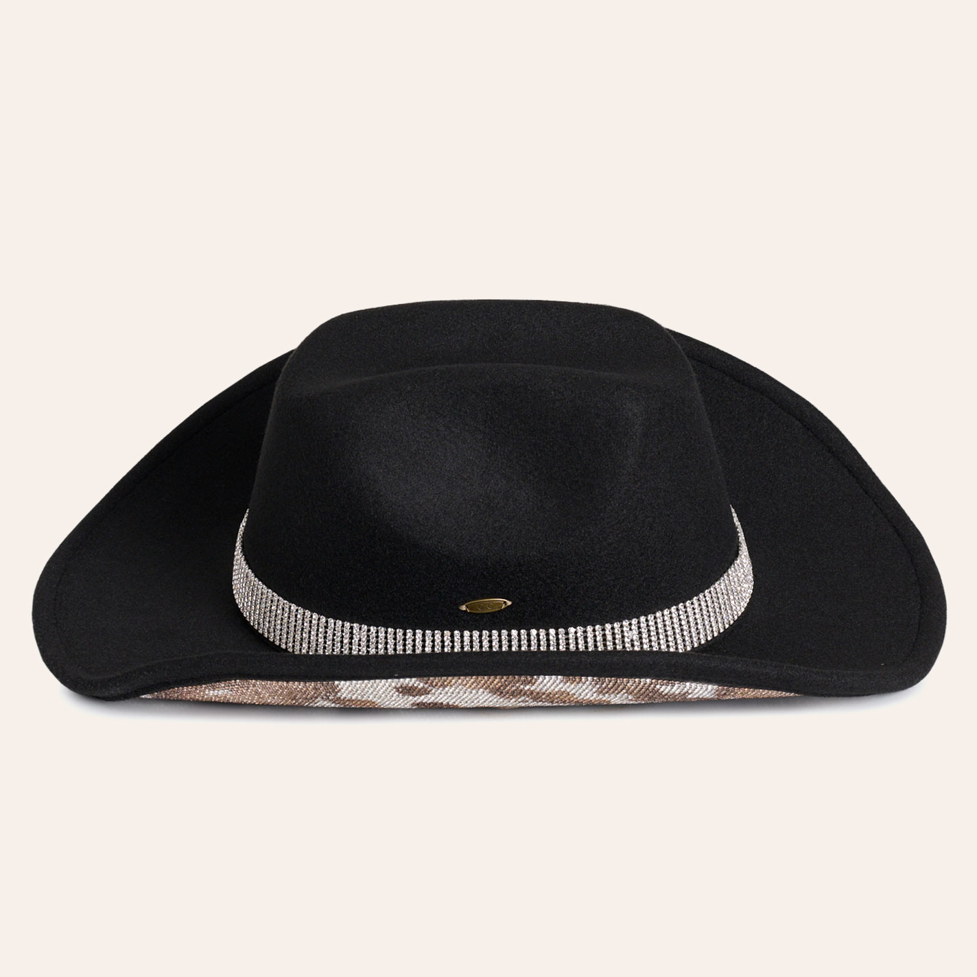 Girlie Girl Originals Women's Black & Cow Print Bling Wool Cowboy Hat ...